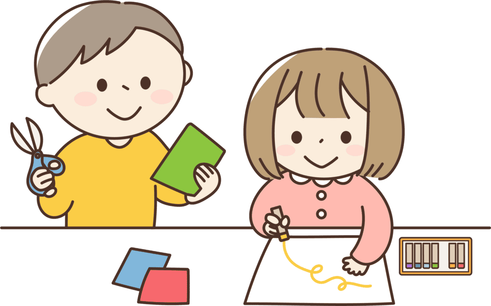 工作を楽しむ子どものイラスト