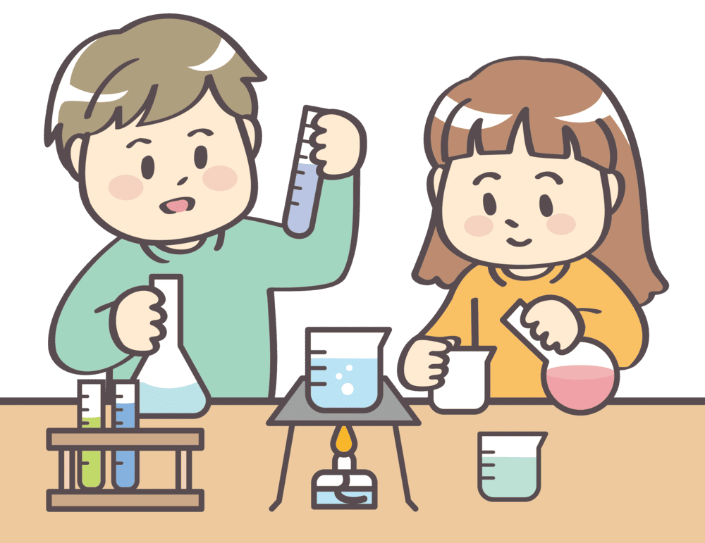 実験を楽しむ子どものイラスト
