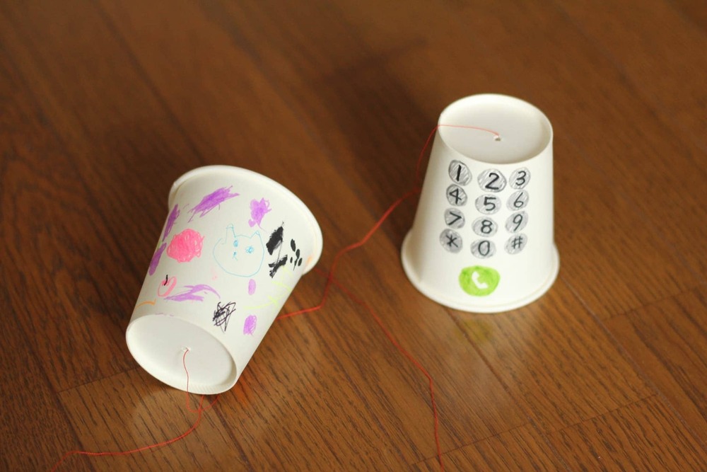 紙コップ糸電話